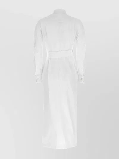 Max Mara White Shirt Dress In Cotton Twill