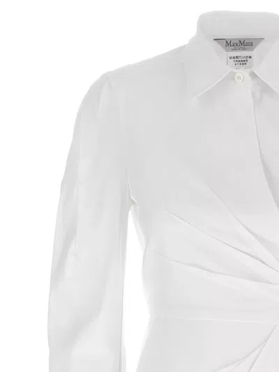 Max Mara White Shirt Dress In Cotton Twill