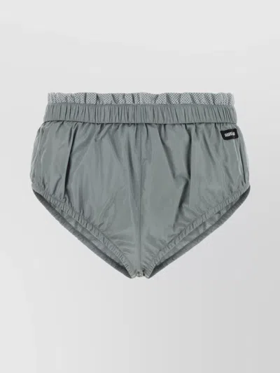 Miu Miu Slip In Seta Tec Grigia Donna