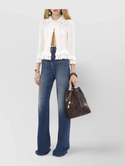 Chloé Scalloped Ruffle Collared Cardigan