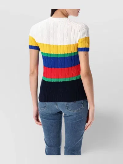 Polo Ralph Lauren Striped Cable Short-sleeve Jumper