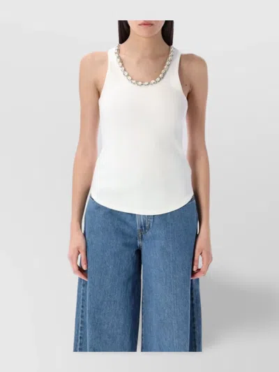Zimmermann White Stretch Cotton Illuminate Tank Top