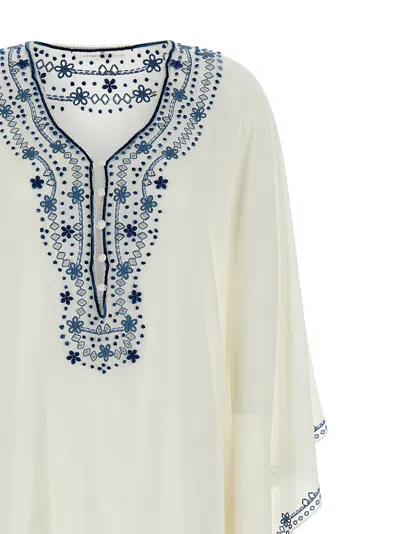 Ermanno Scervino Flowing Silhouette Silk Kaftan In White