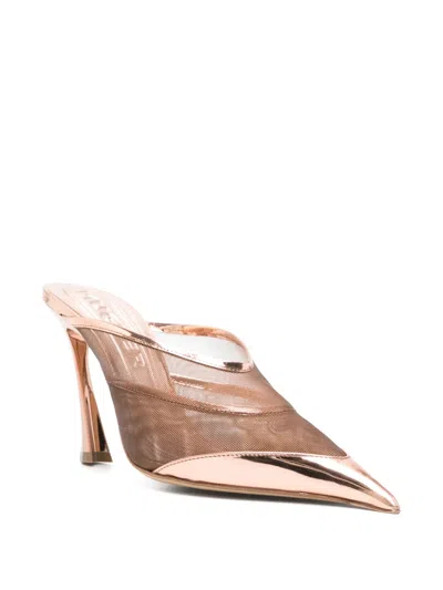 Mugler 95mm Fang Mules In Pink