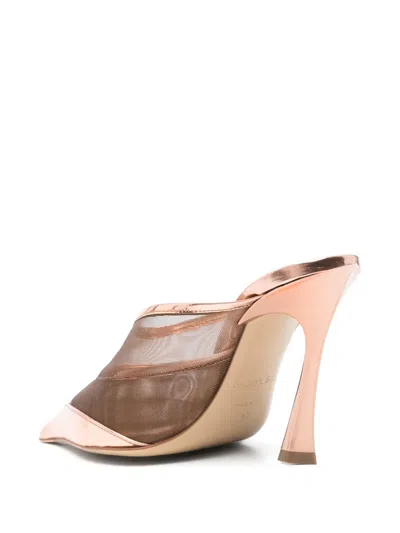 Mugler 95mm Fang Mules In Pink