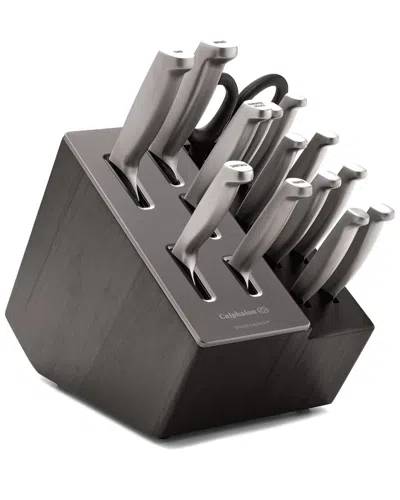 Calphalon Premier By  15-piece Knife Set With Sharpin Edgetech, Stainless Steel Handles In Silver