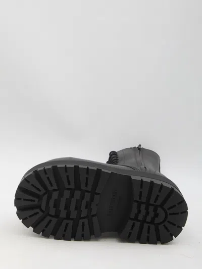 Balenciaga Black Ankle Boots With Logo Plaque On The Front And Side Zips In Leather Man