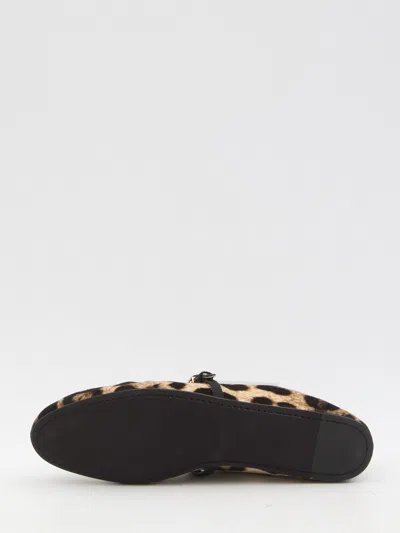 Dolce & Gabbana Multicolor Ballerinas In Cotton And Viscose With Leopard Print Women