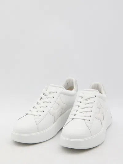 Hogan Leather Sneakers With Glittered Patch