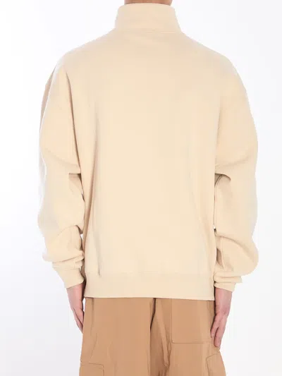 Jacquemus The Gros Grain High-collar Logo Sweatshirt In Neutral