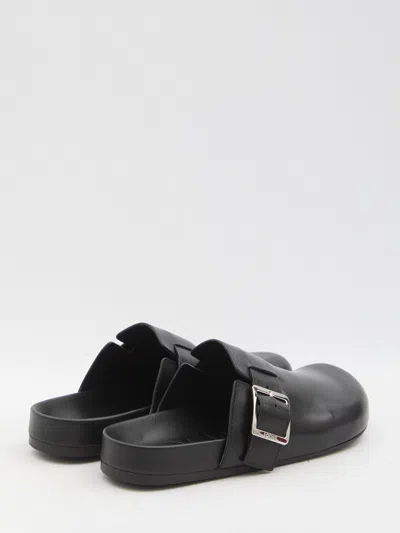 Loewe Ease Buckle Brushed Leather Clogs
