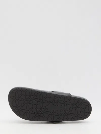 Loewe Ease Buckle Brushed Leather Clogs