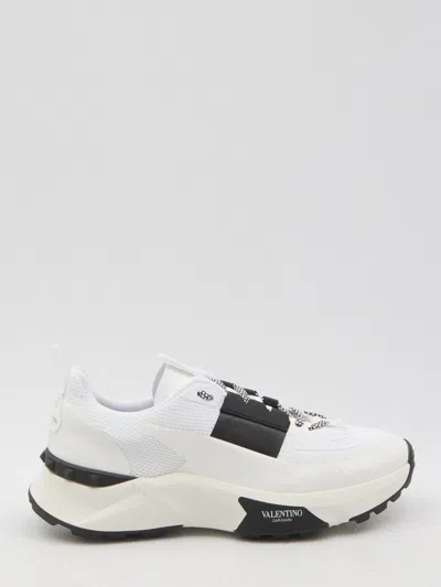 Valentino True Act Low Top Trainer In Mesh And Rubberised Fabric