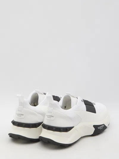 Valentino True Act Low Top Trainer In Mesh And Rubberised Fabric