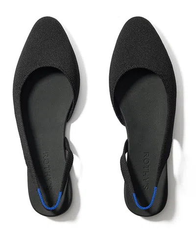 Rothys The Almond Slingback Flats In Black