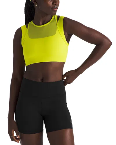 The North Face Refina Double Layer Sports Bra In Sulphur Spring Green