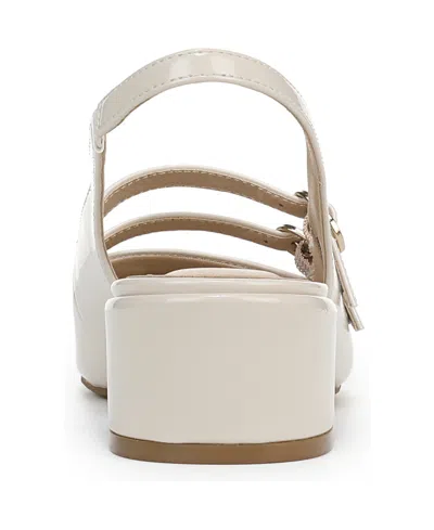 Lifestride Women's Beatrice Block Heel Slingback Pumps In Almond Milk Faux Patent