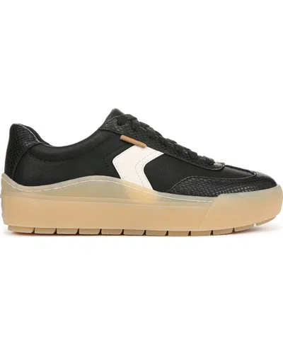 Dr. Scholl's Women's Time Off Win Lace Up Platform Sneakers In Black Faux Leather