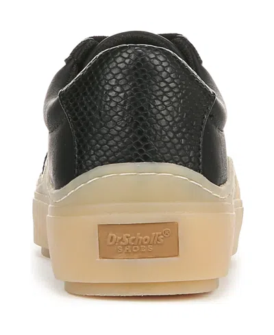Dr. Scholl's Women's Time Off Win Lace Up Platform Sneakers In Black Faux Leather