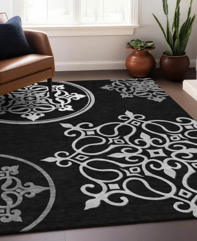 Addison Chantille Machine Washable Acn874 9'x12' Area Rug In Black