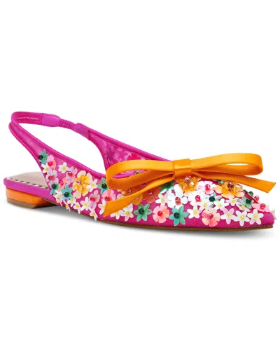 Betsey Johnson Women's Laylah Floral Slingback Flats In Fuchsia Multi
