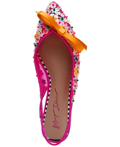 Betsey Johnson Women's Laylah Floral Slingback Flats In Fuchsia Multi