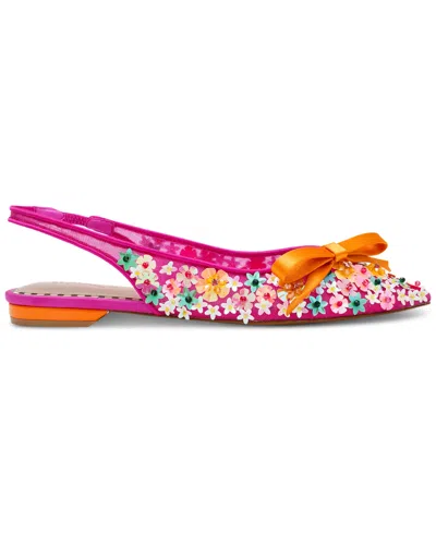 Betsey Johnson Women's Laylah Floral Slingback Flats In Fuchsia Multi