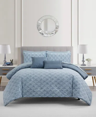 Sunham Shawna 9-pc. Comforter Set, Queen, Exclusively At Macy's In Blue