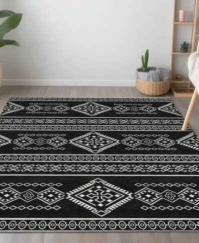 Addison Chantille Machine Washable Acn901 9'x12' Area Rug In Black