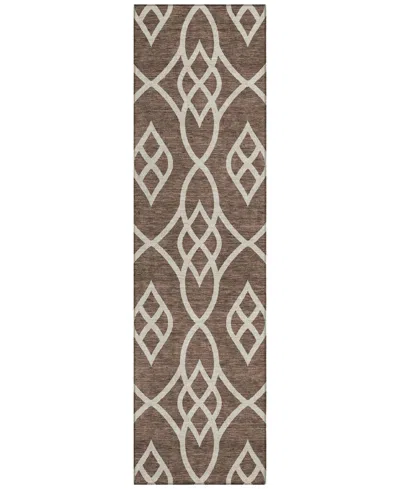 Addison Chantille Machine Washable Acn884 2'3"x7'6" Runner Area Rug In Chocolate