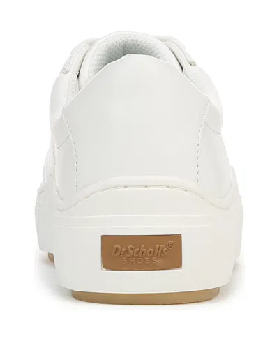 Dr. Scholl's Women's Time Off Win Lace Up Platform Sneakers In White Sand Faux Leather