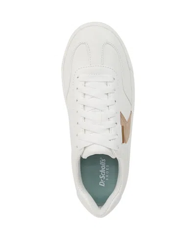 Dr. Scholl's Women's Time Off Win Lace Up Platform Sneakers In White Sand Faux Leather