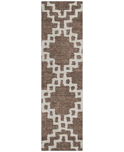 Addison Chantille Machine Washable Acn902 2'3"x7'6" Runner Area Rug In Brown