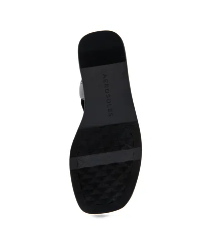 Aerosoles Women's Bora Wedge Sandals In Black Rouched Elastic Fabric