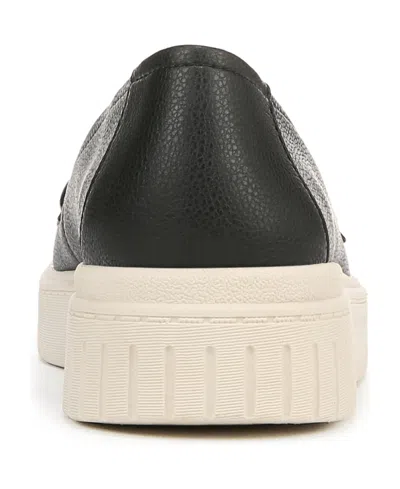 Lifestride Women's Geneva Closed Round Toe Platform Penny Loafers In Black Faux Leather