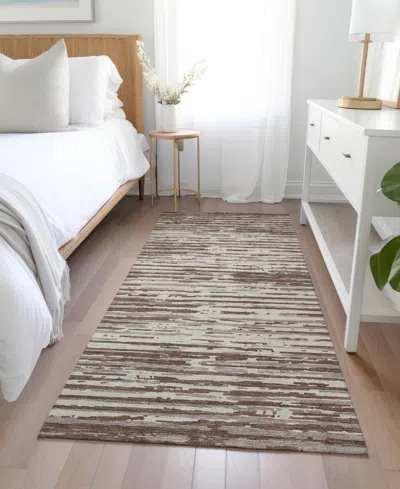 Addison Chantille Machine Washable Acn888 2'3"x7'6" Runner Area Rug In Brown