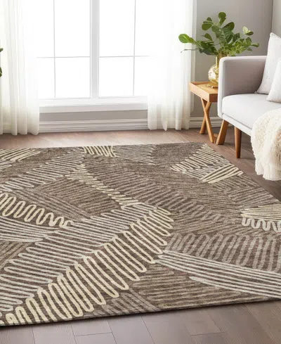 Addison Chantille Machine Washable Acn904 5'x7'6" Area Rug In Chocolate