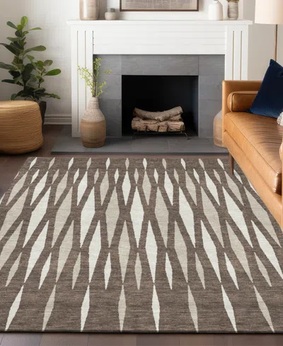 Addison Chantille Machine Washable Acn881 9'x12' Area Rug In Brown