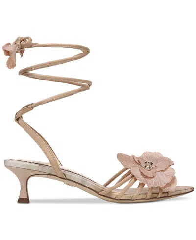 Sam Edelman Women's Carla Sandals In Ecru Beige Silk