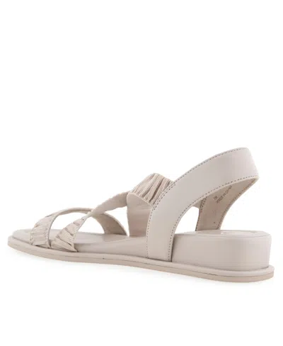Aerosoles Women's Bora Wedge Sandals In Stone Rouched Elastic Fabric