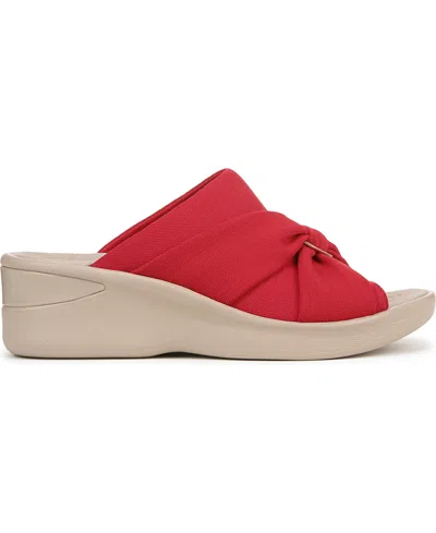 Bzees Lifestride Serenade Slide Sandal In Fire Red Stretch Fabric