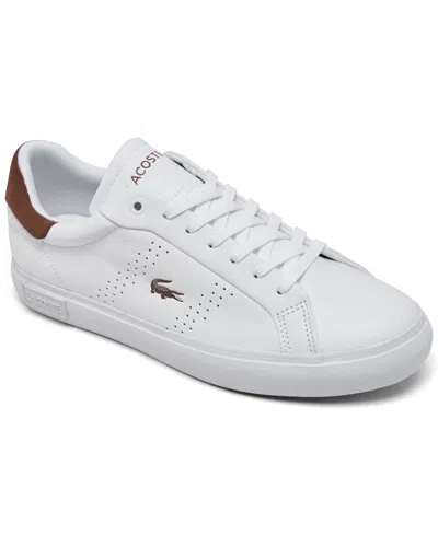 Lacoste Perforated Leather Sneakers In White