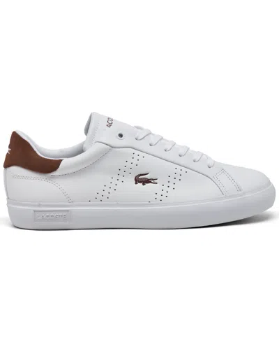 Lacoste Perforated Leather Sneakers In White