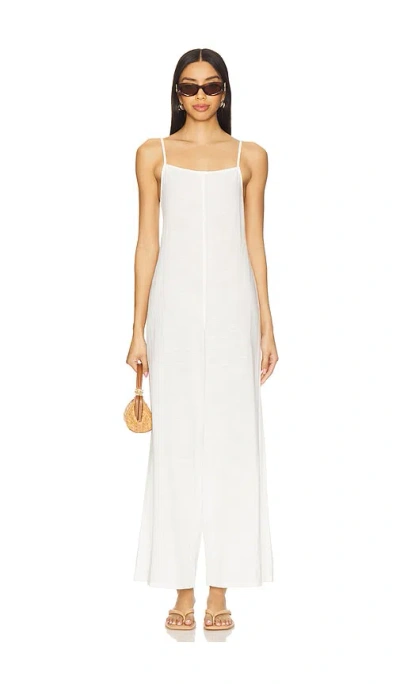 L*space Lspace Jaida Open Back Cotton Cover-up Jumpsuit In White