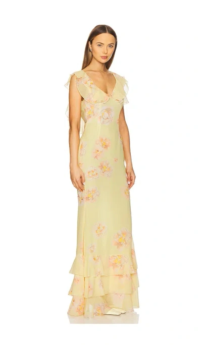 Sau Lee Gaia Dress In Yellow Multi