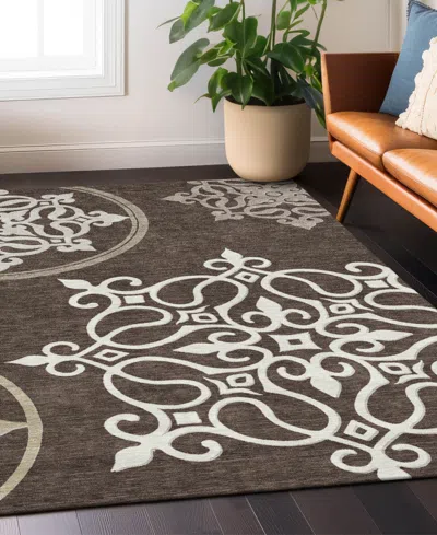 Addison Chantille Machine Washable Acn874 3'x5' Area Rug In Chocolate