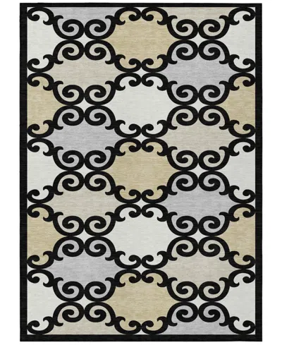 Addison Chantille Machine Washable Acn883 5'x7'6" Area Rug In Black