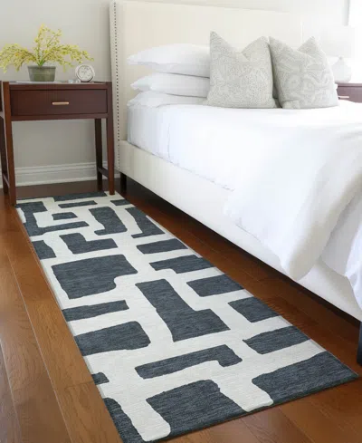 Addison Chantille Machine Washable Acn903 2'3"x7'6" Runner Area Rug In Black