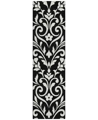 Addison Chantille Machine Washable Acn875 2'3"x7'6" Runner Area Rug In Black