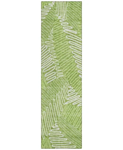 Addison Chantille Machine Washable Acn904 2'3"x7'6" Runner Area Rug In Lime